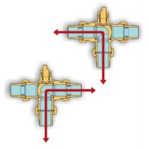 Valvola deviatrice motorizzata a sfera a 3 vie 3/4", 230 Vac, 5 fili