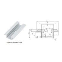 Morsetto intermedio universale in alluminio per fissaggio di moduli fotovoltaici