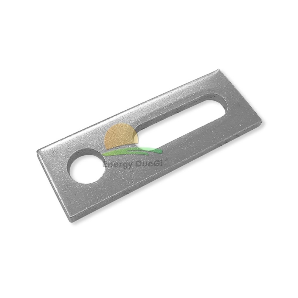 Piastra asolata in acciaio per viti doppio filetto M10 82 x 30 x 5 mm Foro 11 mm