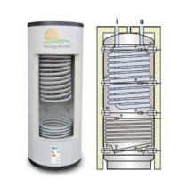 Kit impianto solare termico per stoccaggio di Acqua da Riscaldamento e produzione Acqua Calda Sanitaria, 3-4 persone, termoaccum