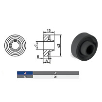 Guarnizione in EPDM per vite doppio filetto M12