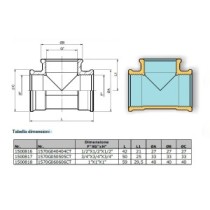 Raccordo a T femmina in ottone 1/2" F