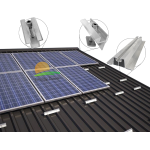 Struttura di montaggio a spezzoni per lamiera grecata per 5 pannelli fotovoltaici