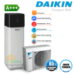 Sistema Bivalente Daikin Compact R32 4 kW in pompa di calore aria-acqua per riscaldamento, raffrescamento, acqua sanitaria e collegamento impianto solare