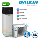 Sistema Daikin Compact R32 4 kW in pompa di calore aria-acqua per riscaldamento, raffrescamento, acqua sanitaria e collegamento impianto solare