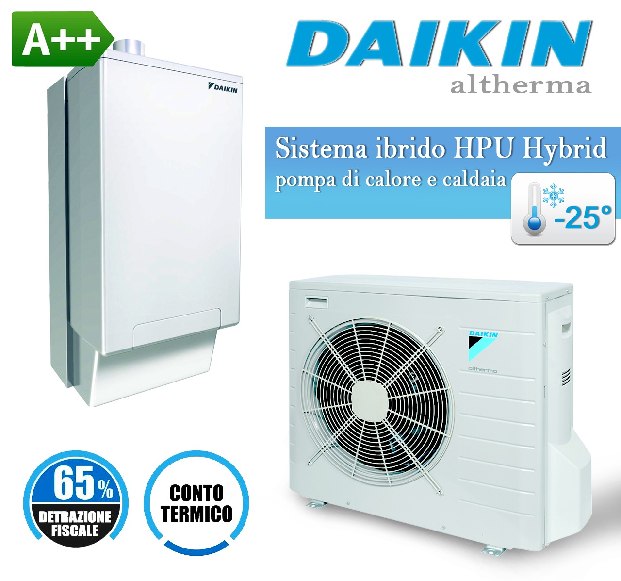 DAIKIN HPU Hybrid: Sistema ibrido con pompa di calore e caldaia.